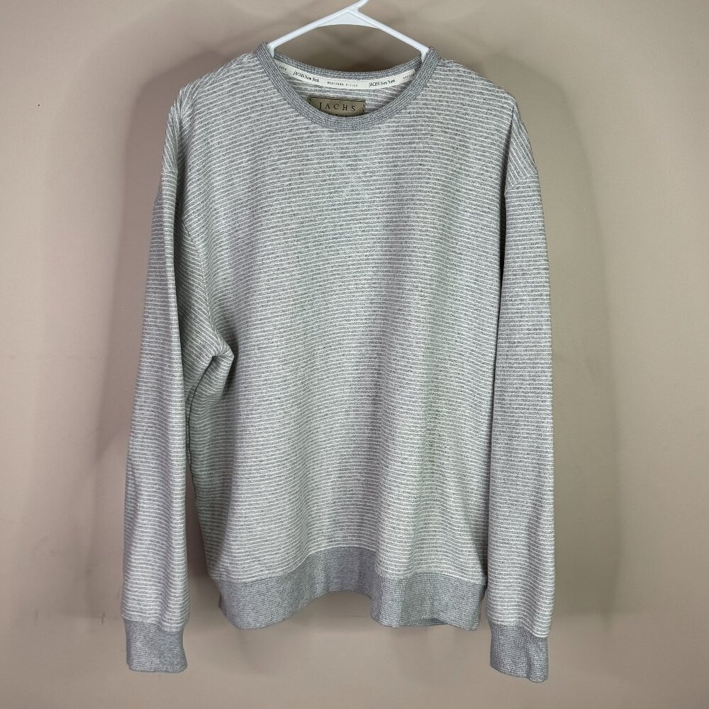 JACHS New York XXL Crew Neck Sweatshirt Grey White Stripes